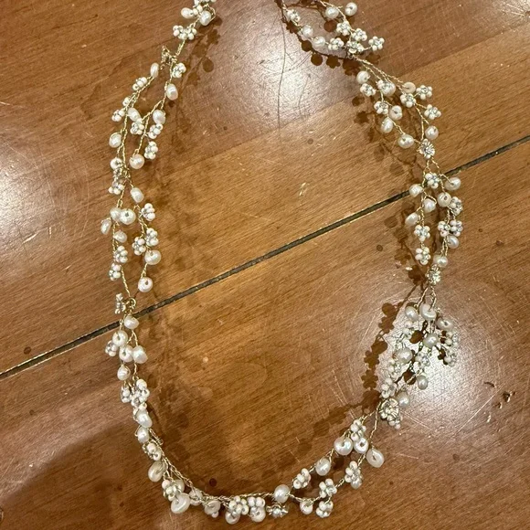 BHLDN pearldrop gold halo - Picture 2 of 4